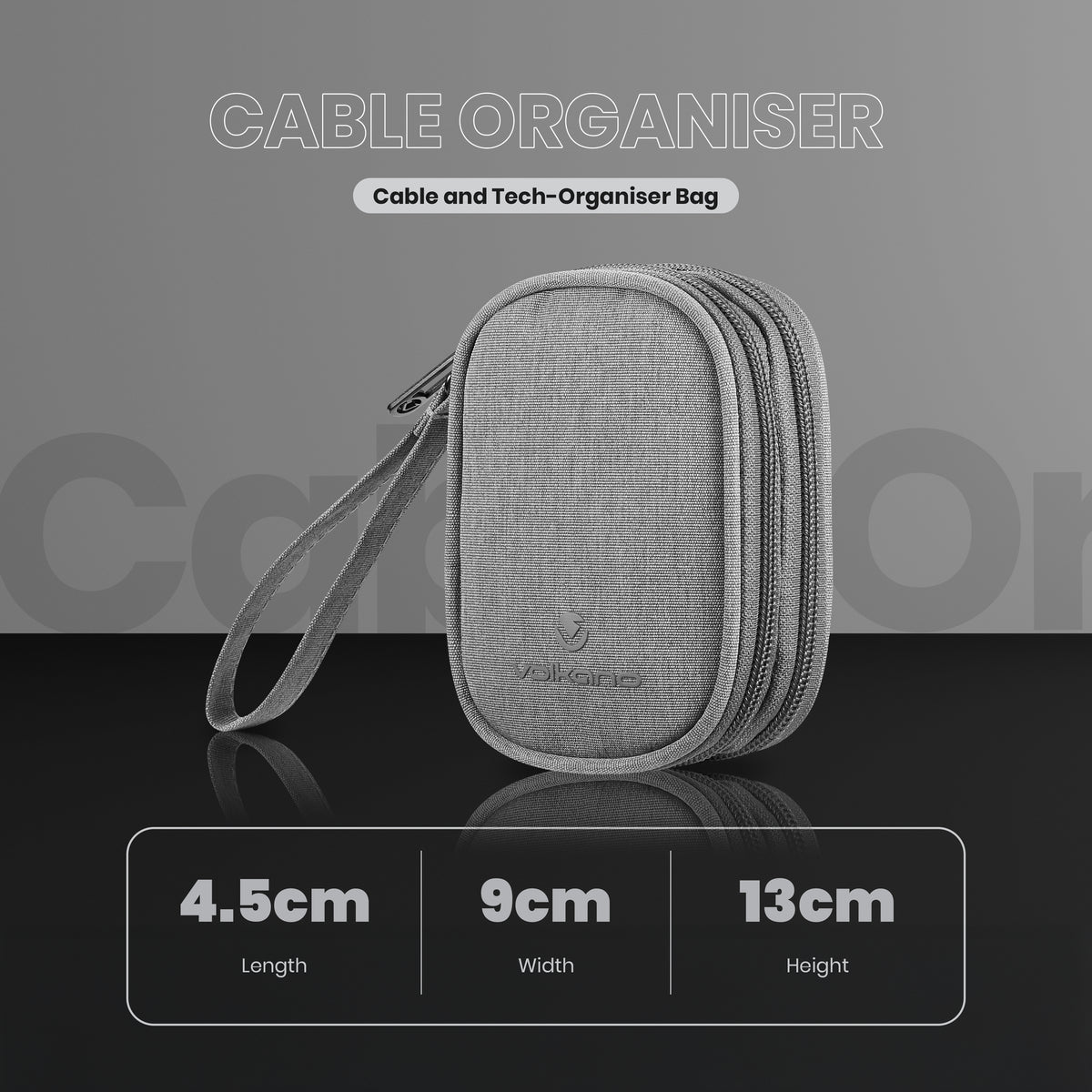 Volkano Cable Organiser Small - Grey