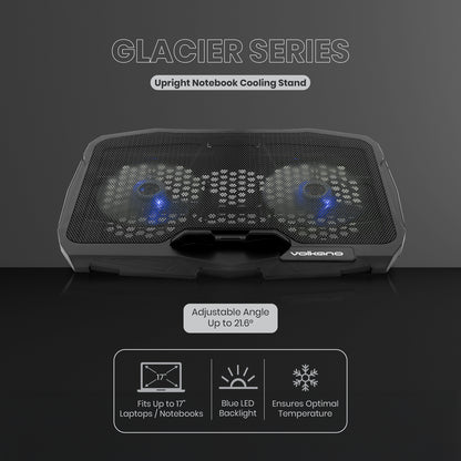 Volkano Glacier Series Upright Notebook Cooling Stand with Dual Fans